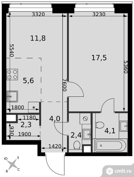 2-комнатная квартира 47,7 кв.м - ЖК "Amber City". Фото 1.
