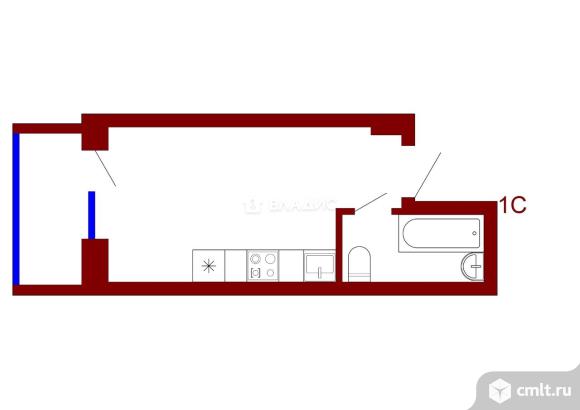 1-комнатная квартира 16,5 кв.м. Фото 11.