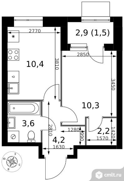 1-комнатная квартира 32,2 кв.м - ЖК "1-й Измайловский". Фото 1.