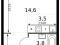 1-комнатная квартира 26,6 кв.м - ЖК "1-й Измайловский". Фото 1.