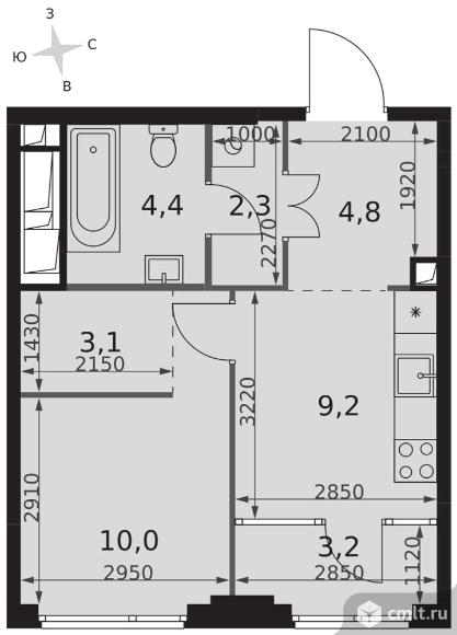 1-комнатная квартира 37 кв.м - ЖК "Sydney City". Фото 1.