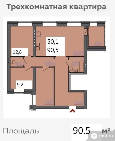 3-комнатная квартира 90,5 кв.м. Фото 20.
