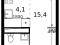 1-комнатная квартира 26,2 кв.м - ЖК "1-й Саларьевский". Фото 1.