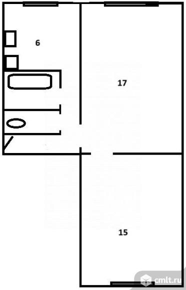 2-комнатная квартира 43,7 кв.м. Фото 18.