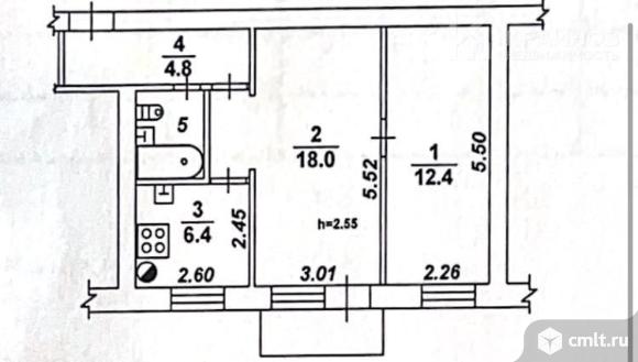 2-комнатная квартира 44,6 кв.м