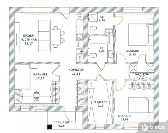 Дом 102 кв.м. Фото 12.