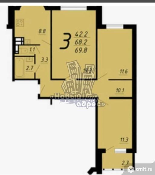 3-комнатная квартира 69 кв.м. Фото 11.