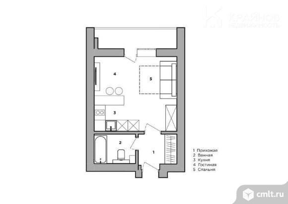 1-комнатная квартира 23 кв.м. Фото 1.