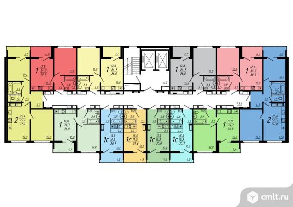 2-комнатная квартира 57,9 кв.м. Фото 1.