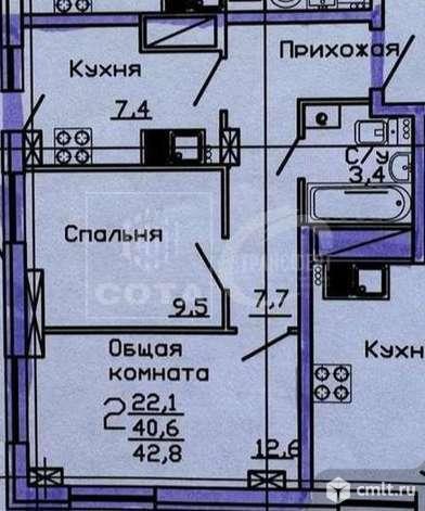2-комнатная квартира 39,6 кв.м. Фото 16.