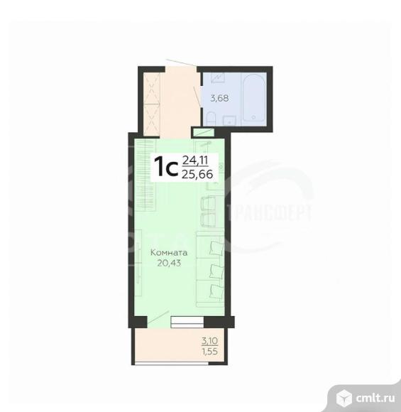 1-комнатная квартира 26 кв.м. Фото 9.