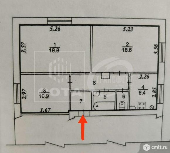 3-комнатная квартира 66,7 кв.м. Фото 8.