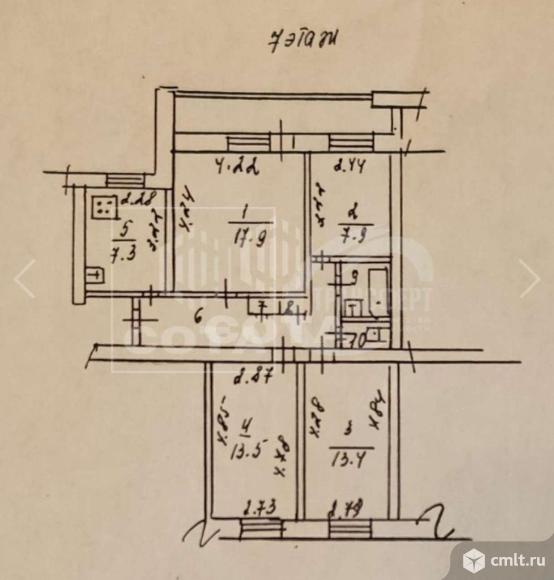 4-комнатная квартира 75 кв.м. Фото 15.