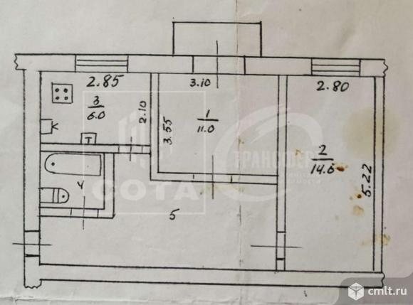 2-комнатная квартира 44,5 кв.м. Фото 10.