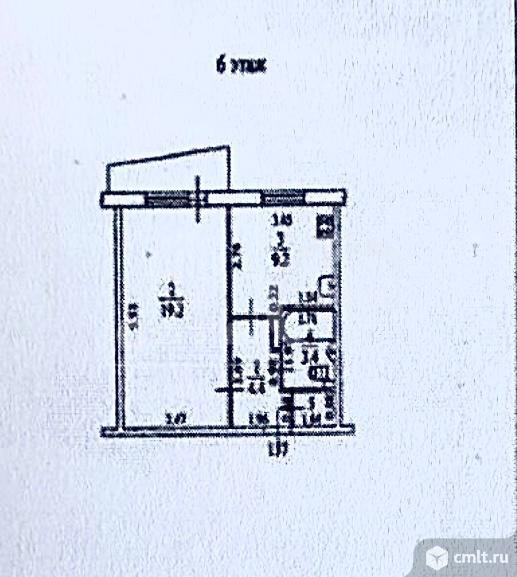 1-комнатная квартира 37,5 кв.м. Фото 1.
