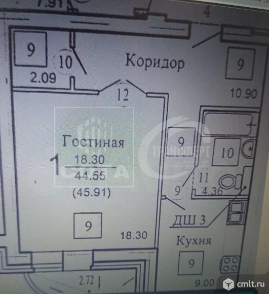 1-комнатная квартира 44,1 кв.м. Фото 14.