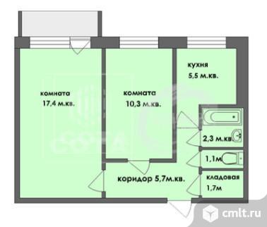 2-комнатная квартира 44,1 кв.м