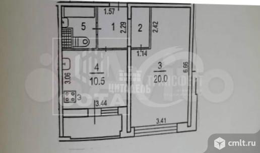1-комнатная квартира 39,8 кв.м. Фото 9.