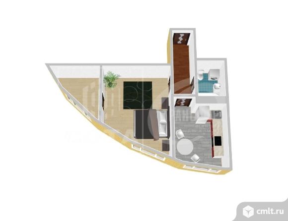 1-комнатная квартира 38 кв.м. Фото 1.