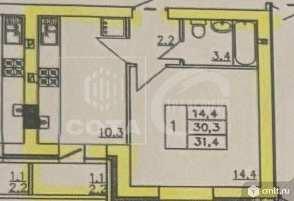 1-комнатная квартира 30,5 кв.м. Фото 13.
