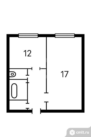 1-комнатная квартира 37,8 кв.м. Фото 19.