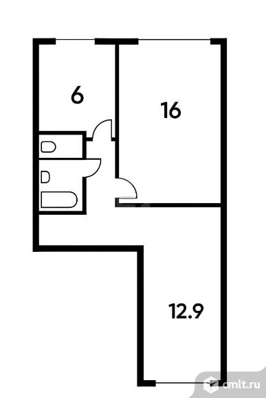 2-комнатная квартира 44 кв.м. Фото 15.