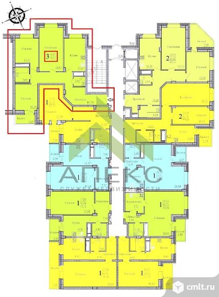 3-комнатная квартира 79,1 кв.м. Фото 20.