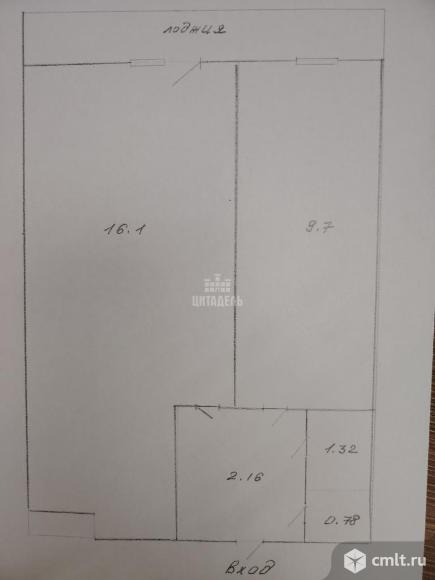 1-комнатная квартира 32,7 кв.м. Фото 4.