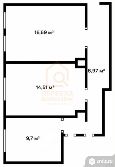 2-комнатная квартира 56,7 кв.м. Фото 15.