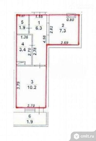1-комнатная квартира 29,1 кв.м. Фото 1.