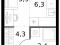 1-комнатная квартира 19,9 кв.м. Фото 3.