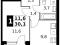 1-комнатная квартира 30,1 кв.м. Фото 3.