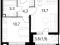 1-комнатная квартира 33,9 кв.м. Фото 3.