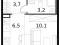 1-комнатная квартира 23,5 кв.м. Фото 3.