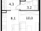 1-комнатная квартира 25,6 кв.м. Фото 3.