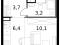 1-комнатная квартира 23,4 кв.м. Фото 3.