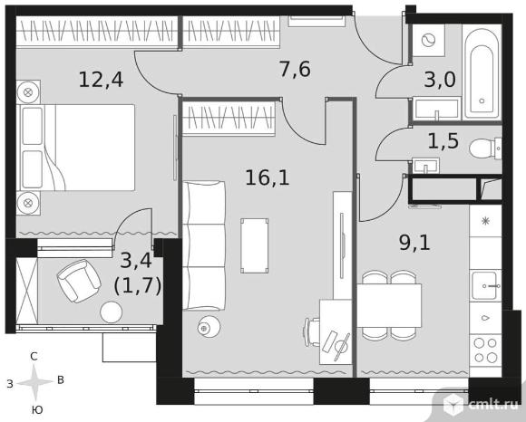 Продам 2-комн. квартиру 51.4 кв.м.. Фото 1.