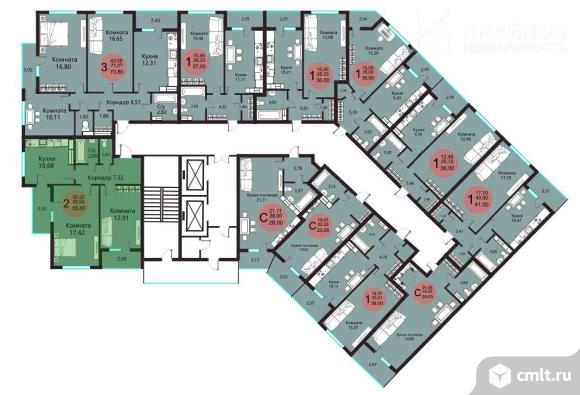 2-комнатная квартира 55,65 кв.м. Фото 10.