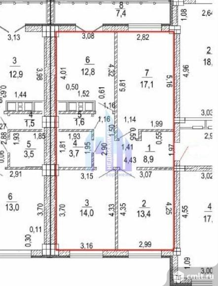 3-комнатная квартира 71,5 кв.м. Фото 16.