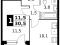 1-комнатная квартира 30,5 кв.м. Фото 3.