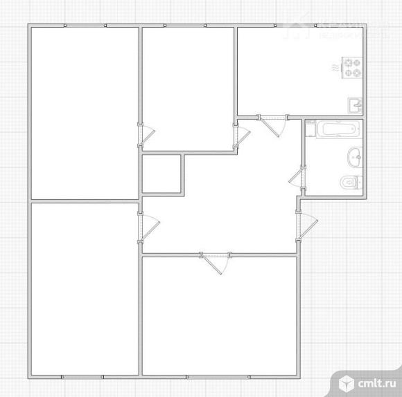 4-комнатная квартира 77,4 кв.м. Фото 1.