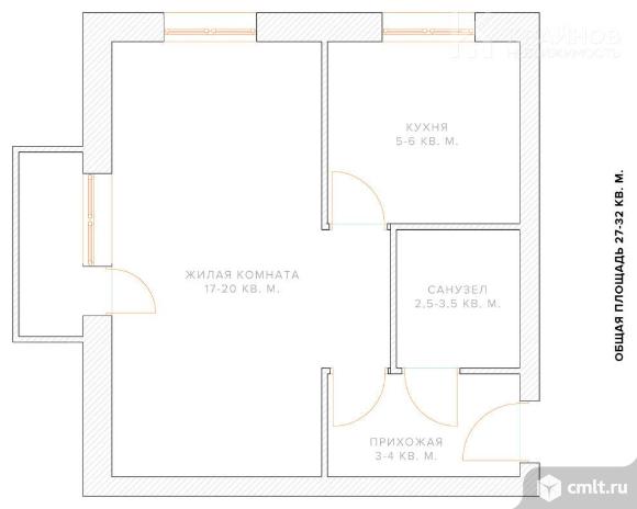 1-комнатная квартира 31,6 кв.м. Фото 15.