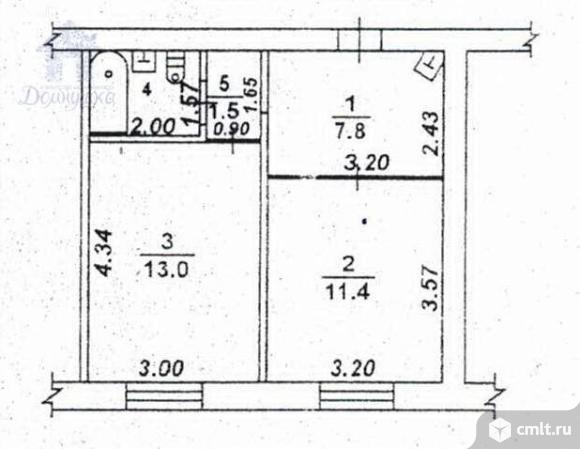 2-комнатная квартира 37 кв.м. Фото 1.
