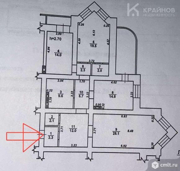 3-комнатная квартира 114,2 кв.м. Фото 1.