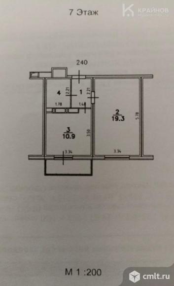 1-комнатная квартира 37,4 кв.м. Фото 1.