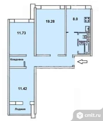 3-комнатная квартира 68 кв.м. Фото 1.