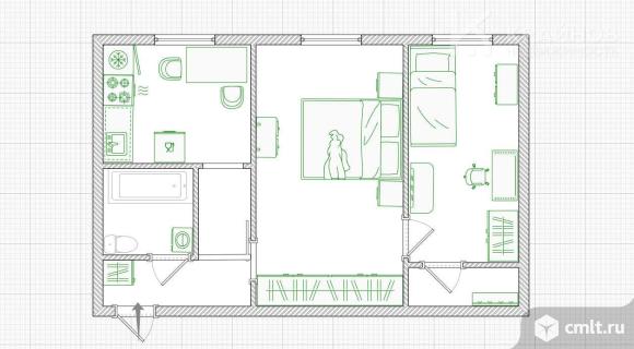 2-комнатная квартира 47,3 кв.м. Фото 1.