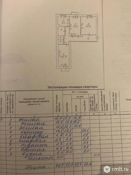 3-комнатная квартира 76,9 кв.м. Фото 13.