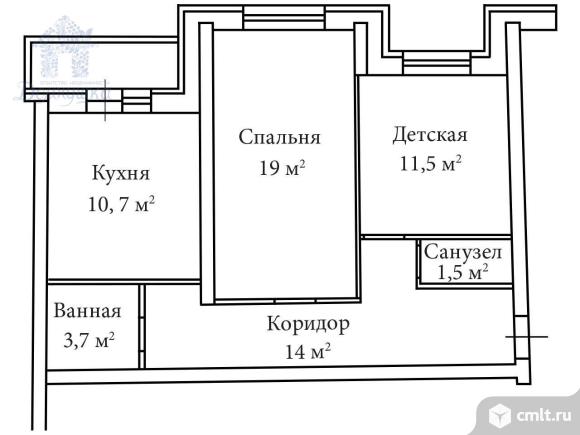 2-комнатная квартира 60,4 кв.м. Фото 1.