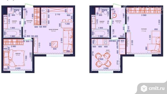 1-комнатная квартира 39,2 кв.м. Фото 1.